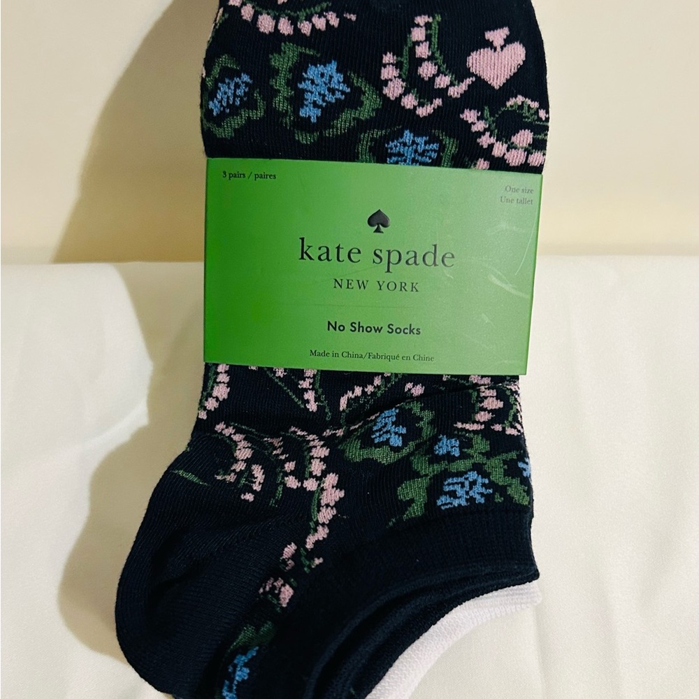 Kate Spade Black and Pink Casual Ankle Socks